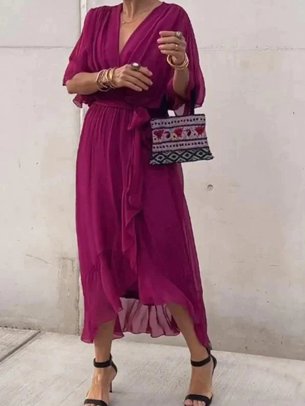 Sophie | Festliches Damenkleid aus Chiffon mit V-Ausschnitt