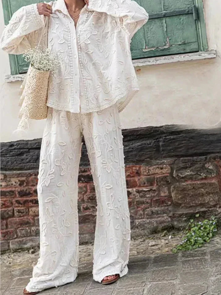 Zweiteiliges Set mit Stickereien | Feminine Eleganz | Luftiger Komfort