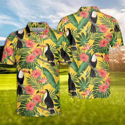 Avelena | Herren Hawaiian Tukane 3D-Gedrucktes Polohemd