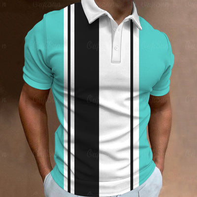 Avelena | Herren 3D Streifen Polohemd
