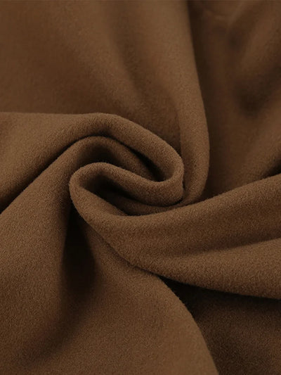 50 % Rabatt | Hilda™ | Brauner Wollmantel in Übergröße mit Stehkragen und Taschen