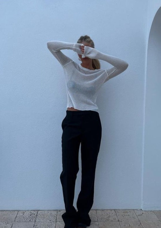 Transparenter Strickpullover | Leichte Struktur & Schmale Passform | Elegante Lässigkeit