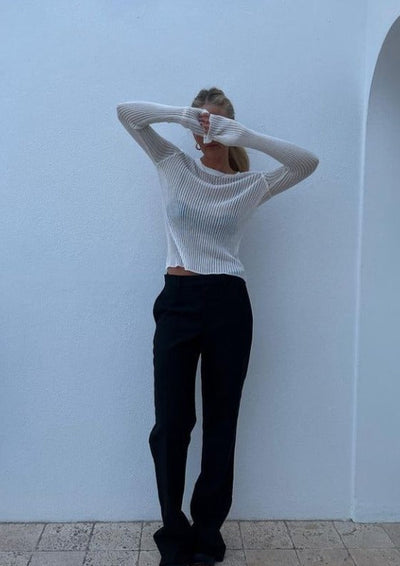 Transparenter Strickpullover | Leichte Struktur & Schmale Passform | Elegante Lässigkeit