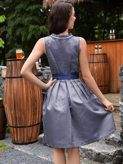 Damen Mini Blau Oktoberfest Dirndl Kleid