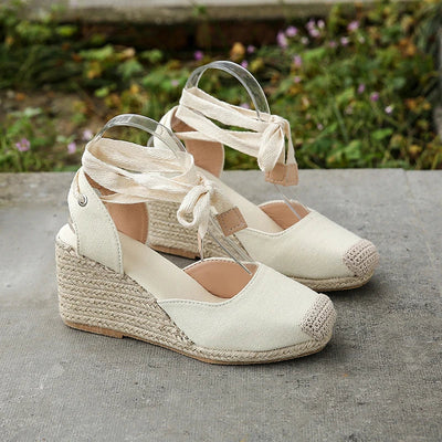 Evelyn | Damen Sandalen Espadrille mit Knöchelgurt – Sommerschuhe