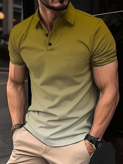 Avelena | Herren Gradient Kurzarm Poloshirt
