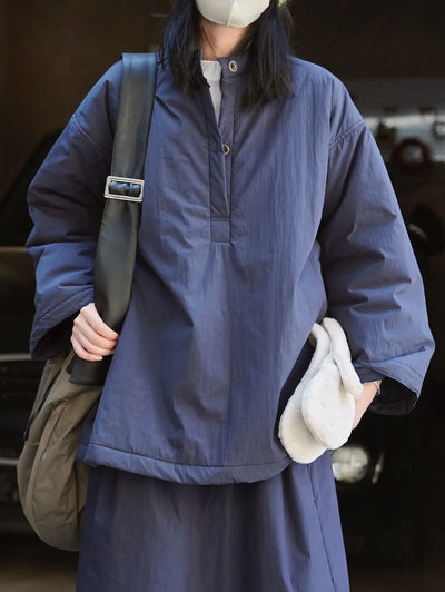 50 % Rabatt | Justina™ | Damen Winterjacke mit Stehkragen, lockerem Schnitt und Knöpfen