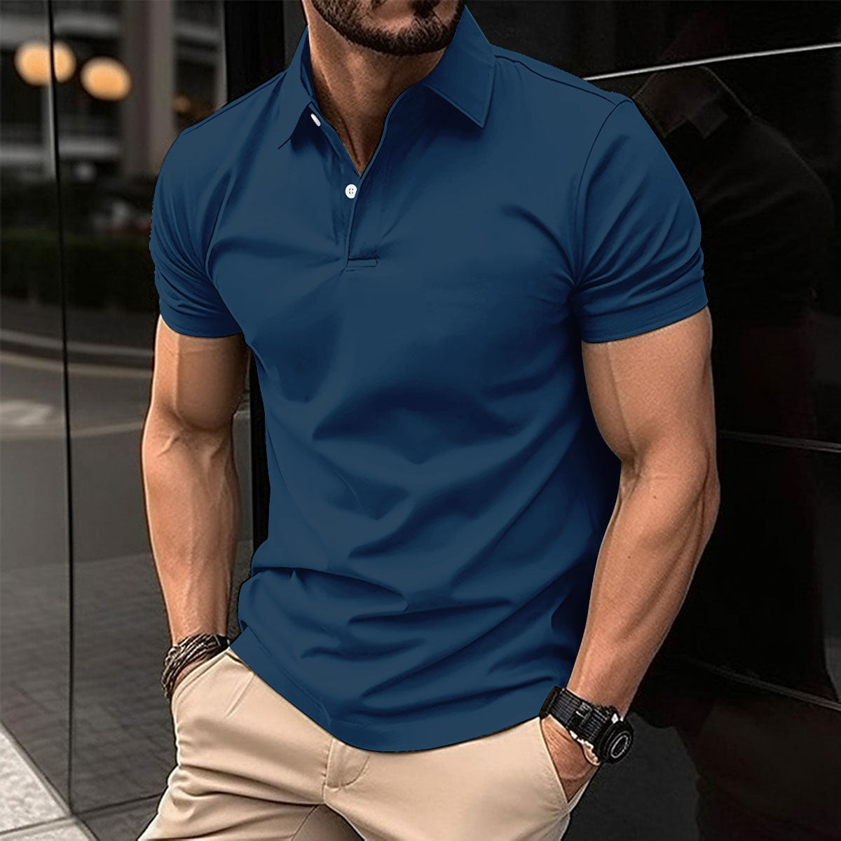 Avelena | Herren Slim Fit Polohemd Einfarbig