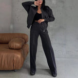 Set Mit Regular-Fit-Hose Und Geradem Bein - Cheyenne in Schwarz