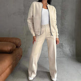 Set Mit Regular-Fit-Hose Und Geradem Bein - Cheyenne in Beige