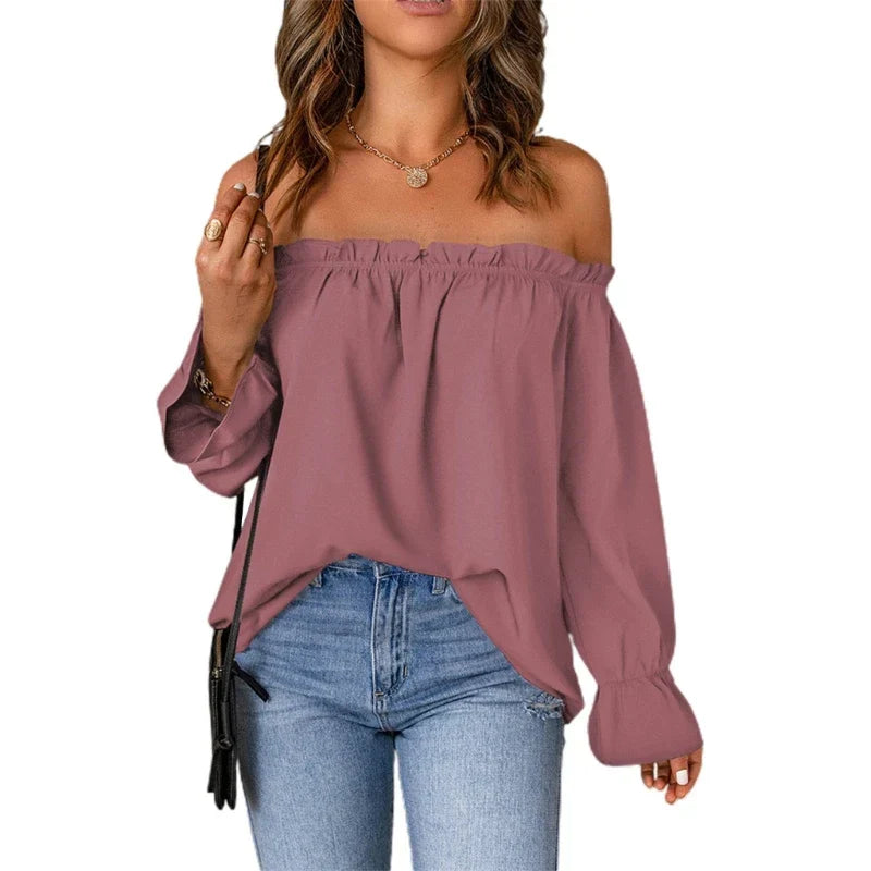 Avelena | Rüschensaum Off-Shoulder Top