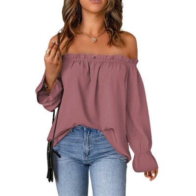 Avelena | Rüschensaum Off-Shoulder Top