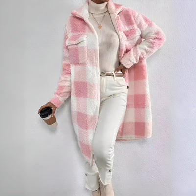 50% Rabatt | Estella™ - Langer karierter Mantel [Letzter Tag Rabatt]