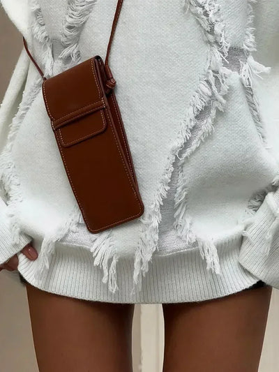 50 % Rabatt | Mattie™ | Damen Strickpullover in Übergröße mit Fransen [ Last day Discount ]