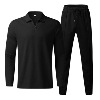 Herren-Zweiteiler-Set | Polo-Longsleeve & Jogger | Sportlich-eleganter Look
