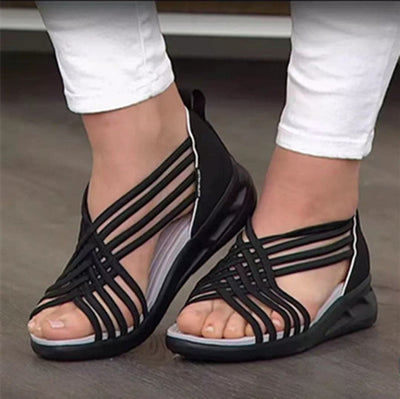 Barbara - Schicke Bequeme Damen Keilsandalen