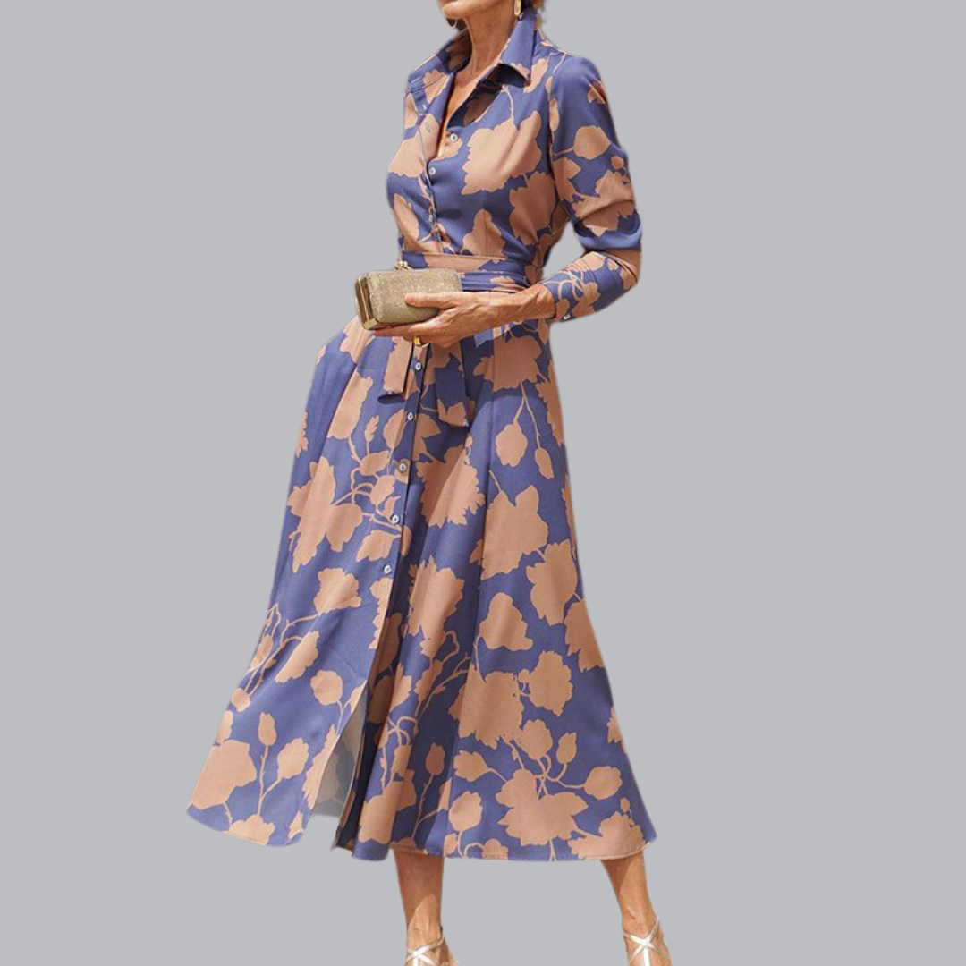 Vivien™ | Hemdkleid mit floralem Print in Midilänge