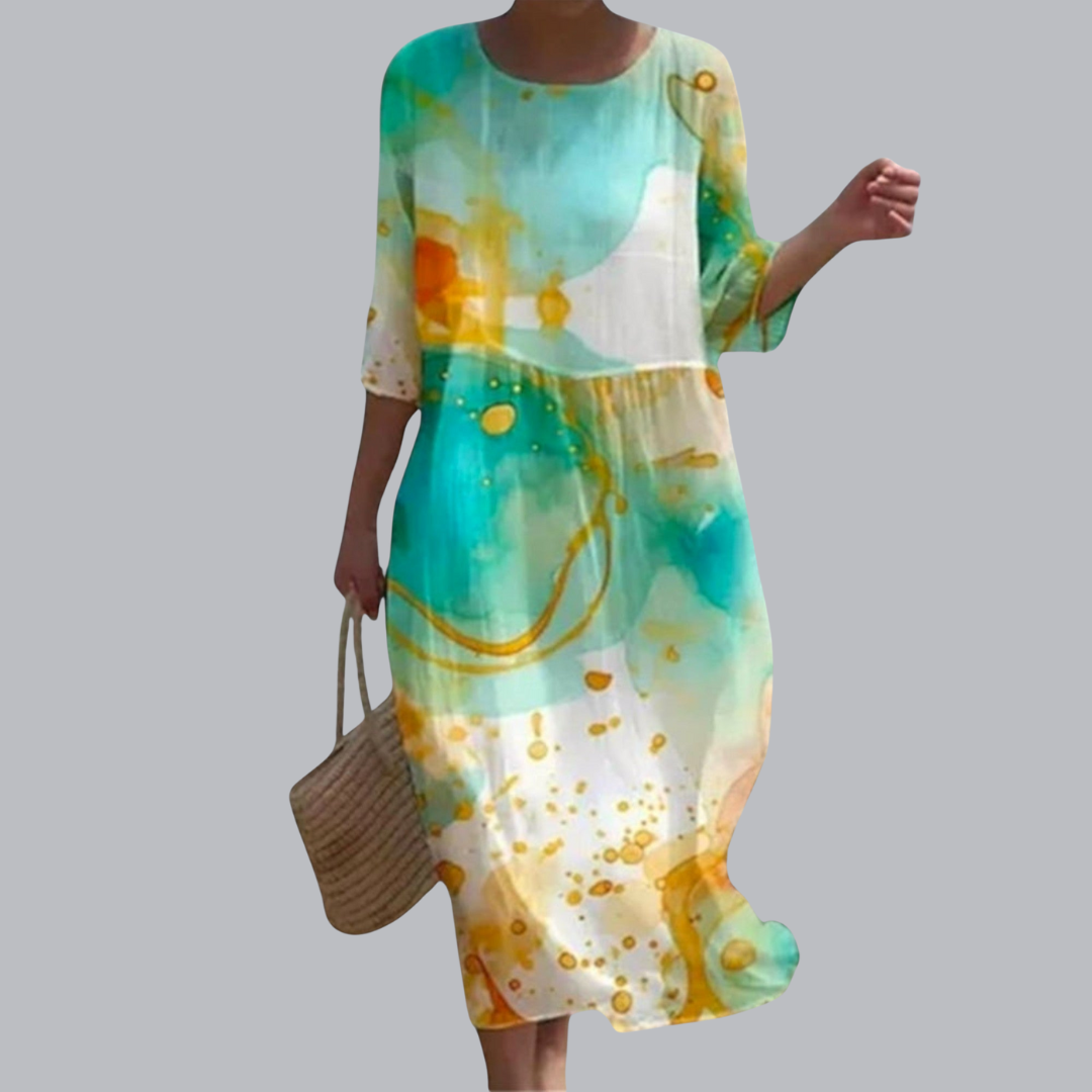 Alethea™ | Stilvolles Blumenmaxi-Kleid