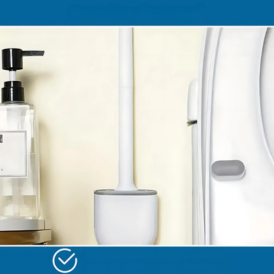 Silikon-Toilettenbürste mit Wandhalterung – Hygienische Toilettenbürste für müheloses Reinigen und schnelles Trocknen