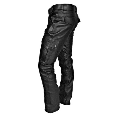 Herren Bikerhose Schwarz mit Cargotaschen – Stilvolle Motorhose für Freizeit und Motorradtouren