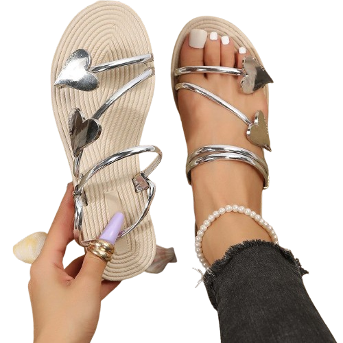 Marie - Elegante Sandalen mit herzförmigen Riemen