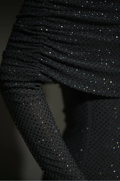 Glitzer-Maxi-Kleid | Eleganz & Glamour | Off-Shoulder-Stil