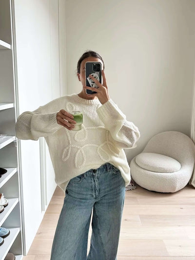 Damen Strickpullover – Oversize Pullover mit Strickmuster für stilvolle Outfits