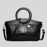 Strukturierte Tasche Mit Tragegriffen - Hannah in Schwarz