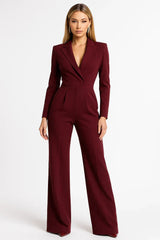 Taillierter Blazer-Jumpsuit Mit Weitem Bein - Luisa in Rot