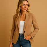 Taillierter Blazer Mit Dehnkomfort - Alexandra in Braun