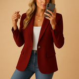 Taillierter Blazer Mit Dehnkomfort - Alexandra in Weinrot