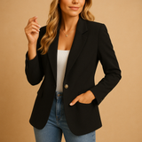 Taillierter Blazer Mit Dehnkomfort - Alexandra in Schwarz