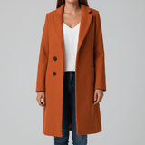 Taillierter Langer Mantel - Leni in Orange
