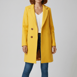 Taillierter Langer Mantel - Leni in Gelb