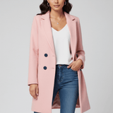 Taillierter Langer Mantel - Leni in Rosa