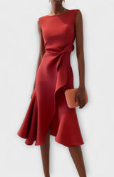 Tailliertes Abendkleid Mit Faltendetails - Karla in Rot