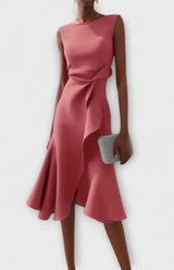 Tailliertes Abendkleid Mit Faltendetails - Karla in Rosa