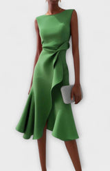 Tailliertes Abendkleid Mit Faltendetails - Karla in Grün