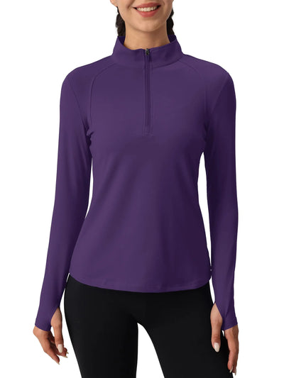 Tervona | Atmungsaktiver Damenpullover mit Viertel Reißverschluss