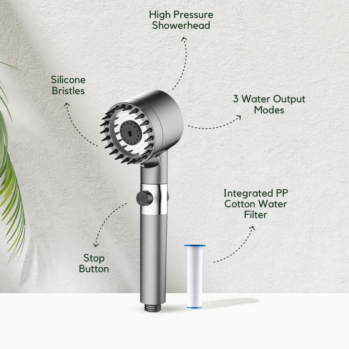 Intelligenter Duschkopf mit integriertem Wasserfiltersystem