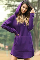 Tunika-Kleid Mit Känguru-Tasche - Pauline in Violett
