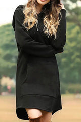 Tunika-Kleid Mit Känguru-Tasche - Pauline in Schwarz