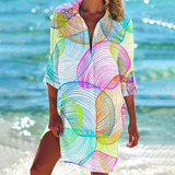 Valencia - Klassisches Sommer Damen Kleid in Regenbogen