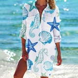 Valencia - Klassisches Sommer Damen Kleid in Blau
