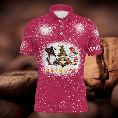 Avelena | Herren 3D Weihnachts Golfmuster Polo-Shirt