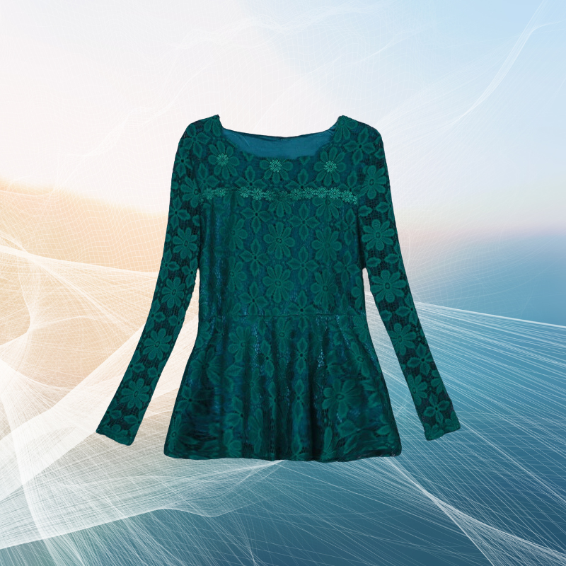 Avelena | Vintage Spitze Langarm Bluse