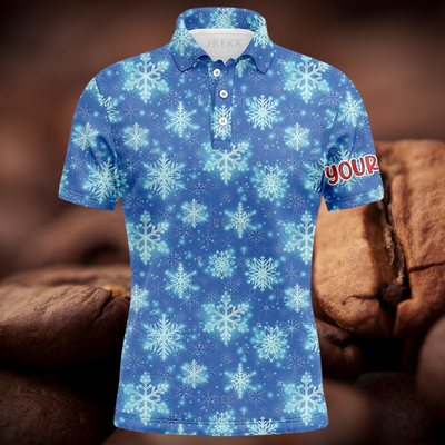 Avelena | Herren 3D Weihnachts Golfmuster Polo-Shirt