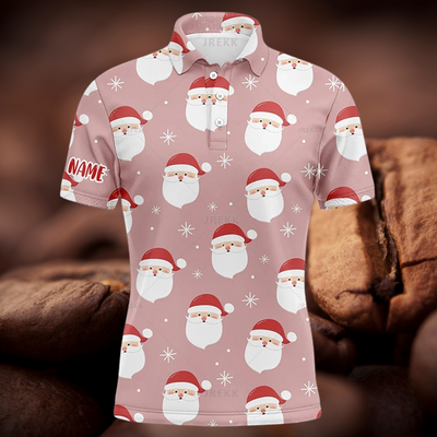 Avelena | Herren 3D Weihnachts Golfmuster Polo-Shirt
