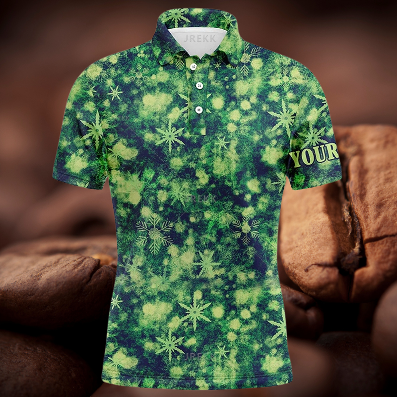 Avelena | Herren 3D Weihnachts Golfmuster Polo-Shirt