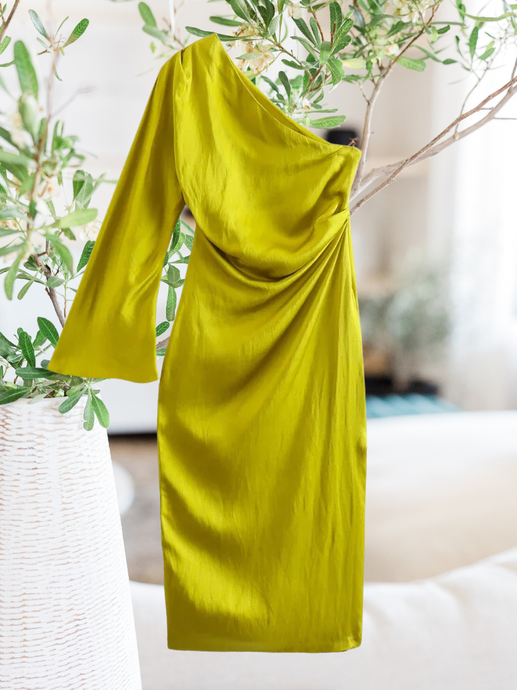 Avelena | One-Shoulder Asymmetrisches Midi-Kleid